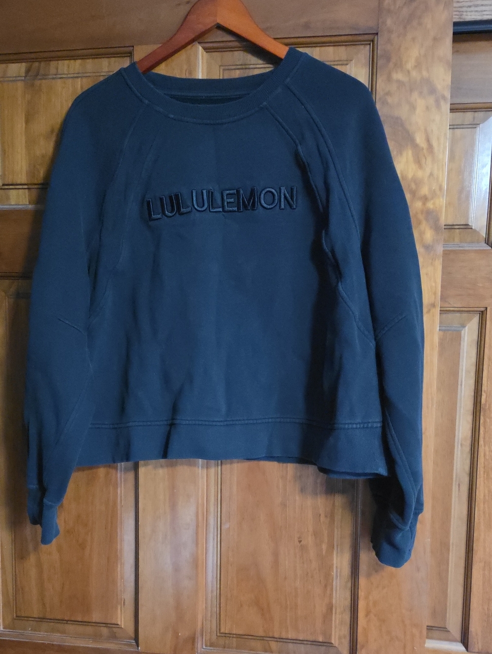lululemon athletica Black Embroidered Logo Crew Sweatshirt